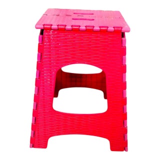 Khorshid Plastic Folding Backless Chair  - Pink